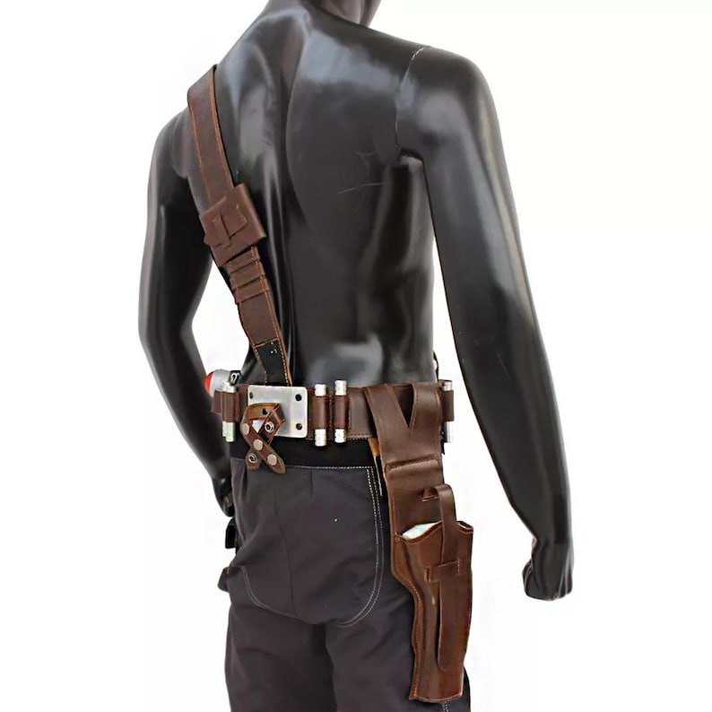 Star Wars Inspired Mandalorian Belt Cosplay Leather Belt Bounty Hunter Utility Belt image 4