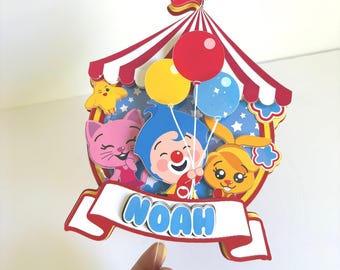 Clown Cake Topper/Personalized Circus Topper/Clown Party Decorations/Custom  Cake Decor/Kids Party Decoration/Circus Theme Topper