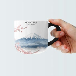 Mount Fuji Sakura Illustration Mug