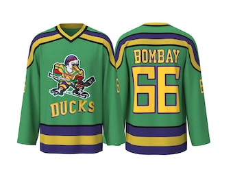Mighty Ducks Gordon Bombay #66 Hockey Jersey – Embroidered Retro Movie Top