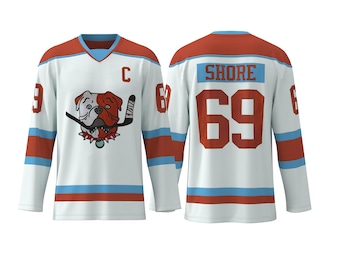 Blueberry Bulldogs Hockey Jersey – Embroidered Shore #69 Retro Movie Inspired Top