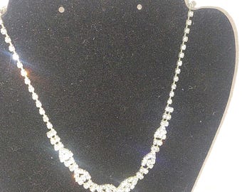 Crystal Diamanté Rhinestone Necklace | Clear Paste Stone Teardrop Drop | Bridal Wedding Jewellery | Prom | Gift for Her