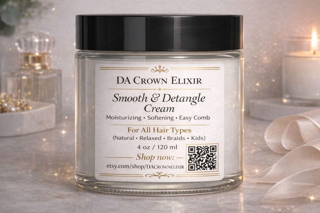 DA Crown Elixir Smooth & Detangle Cream | Moisturizing, Softening Hair ...