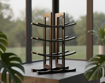 Modern Bamboo Wine Rack for 12 Bottles