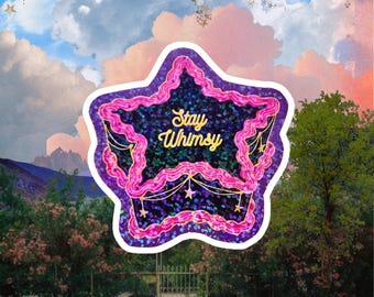 Stay Whimsy Birthday Cake Vinyl Sticker | Small Batch Hand Made Water resistant Decal