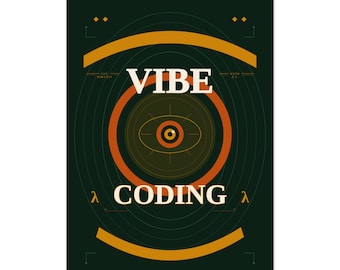 Vibe Coding poster | Rolled Poster, Retro Tech Circles Design