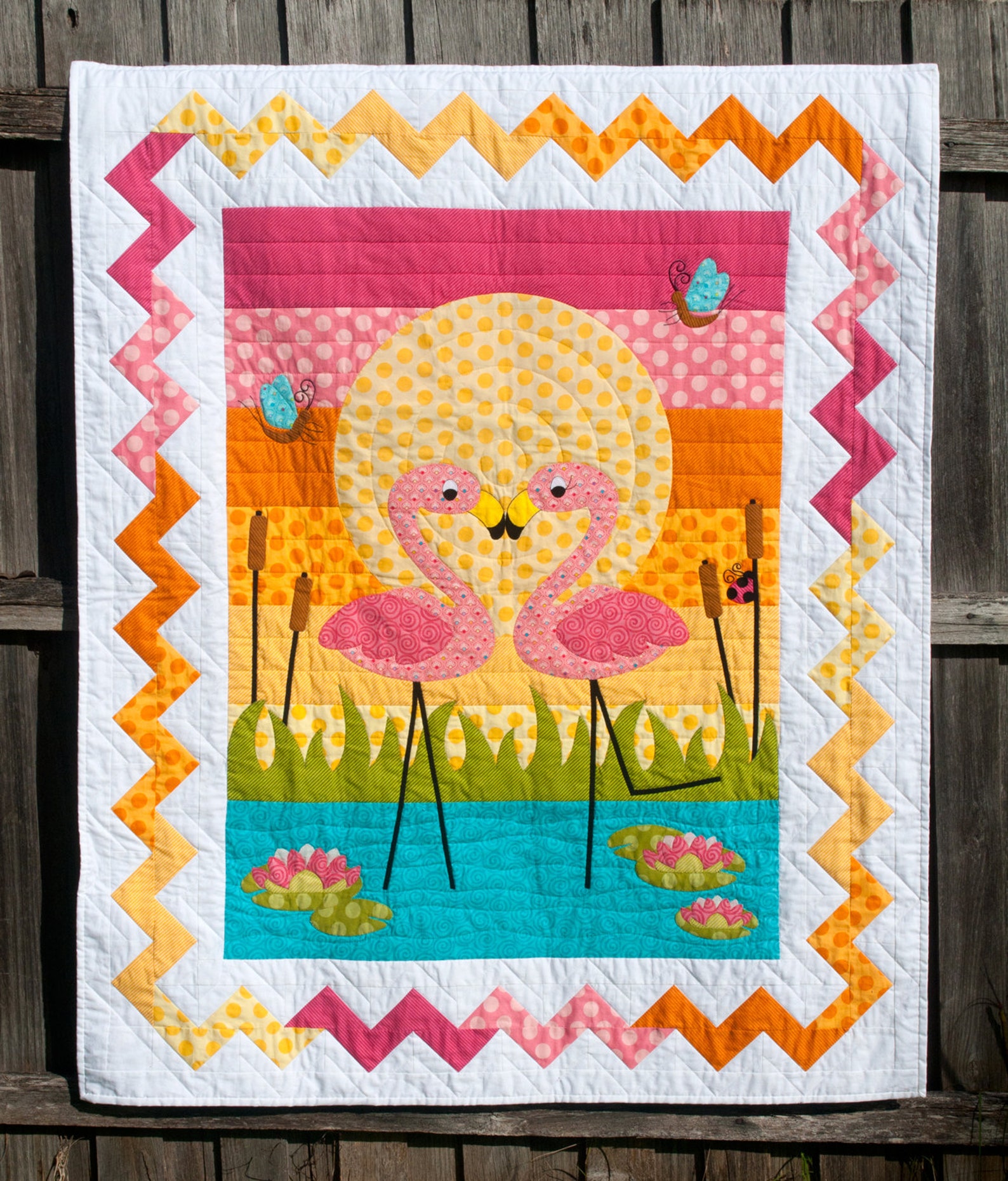 Flamingo Fandango Applique Quilt PDF Pattern Etsy Flamingo Fandango Applique Quilt PDF Pattern Etsy