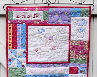 Sock Monkey wall hanging/quilt PDF Pattern (for new babys or birthdays, boy or girl)