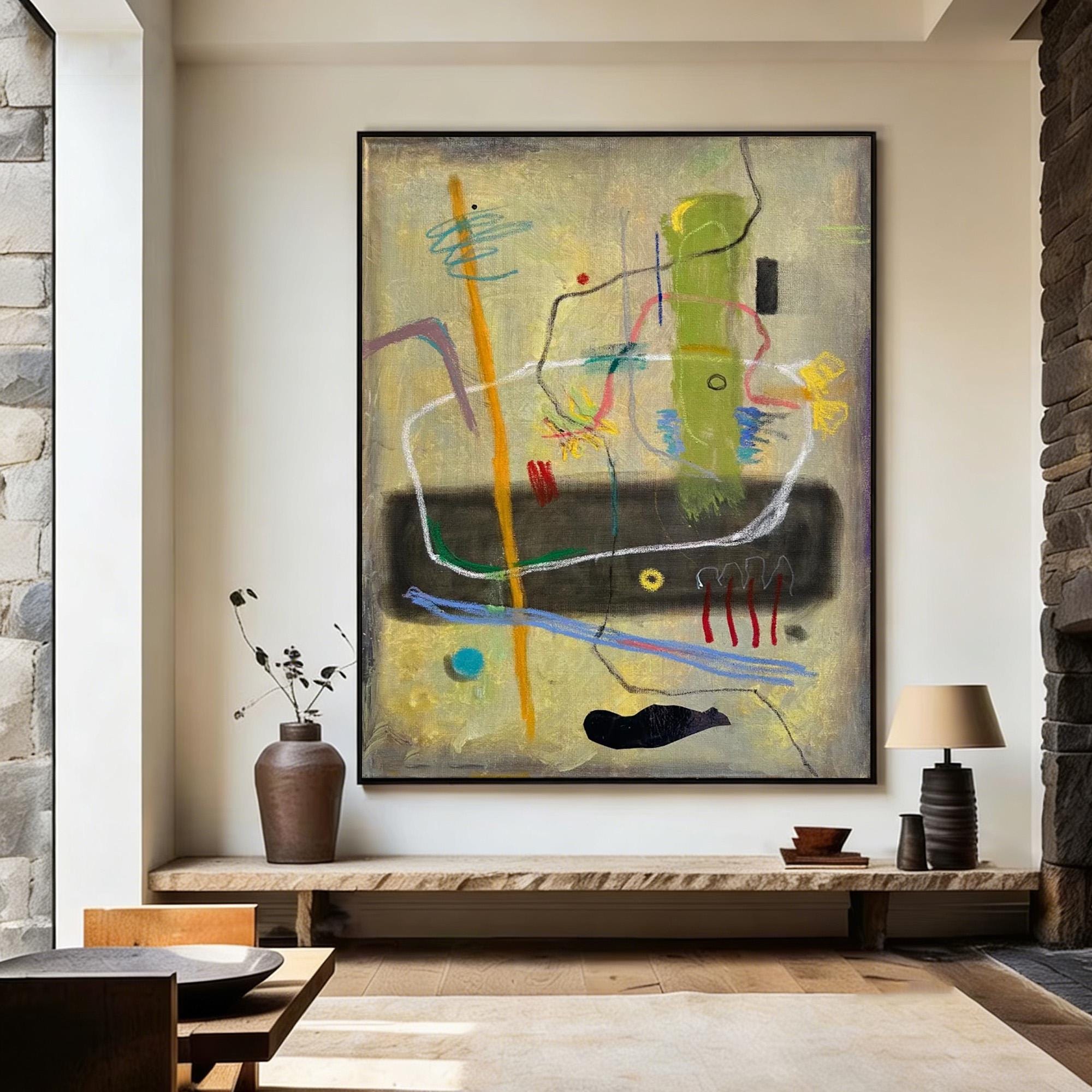 Colorful Abstract Oil Painting on Canvas Large Modern Expressionist ...