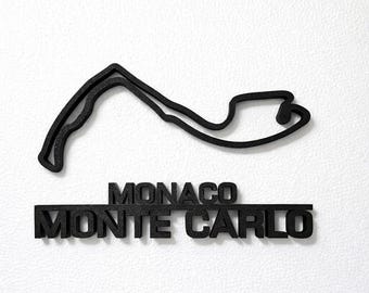F1 Track Outline | Monaco GP  | Formula 1 Wall Decor | Racing Circuit Outline Art