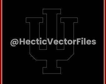 Indiana Hoosiers IU Logo DXF File | Laser Cut CNC Engraving Ready | Instant Digital Download