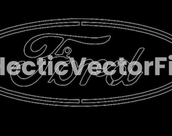 Ford Logo SVG+DXF File | Laser Cut Stencil | CNC Router Template | Automotive Decor