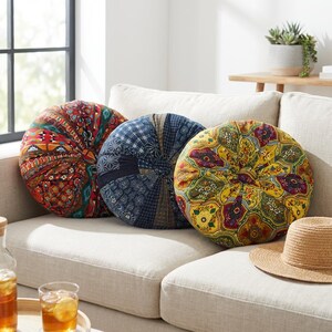 Rond mandala-vloerkussen getuft meditatiekussen Boho Home Seating