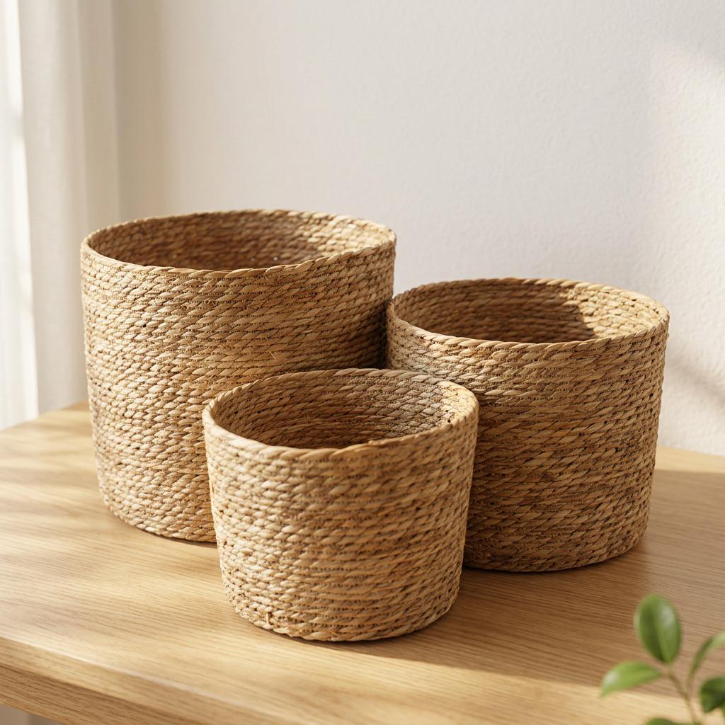 10 Pots Toile Jute Sodertex Avec Intérieur PVC - Cache-Pots Fleur Petit Format
