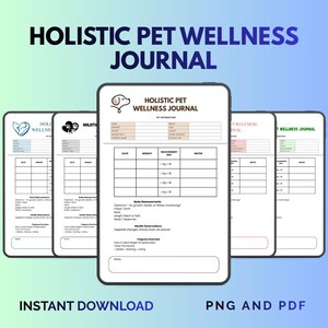 Natural Pet Well being Diary PNG PDF Soulful Vitality Log Comprehensive Health Record Integrated Healing Manual Whole Body Success Map Tool