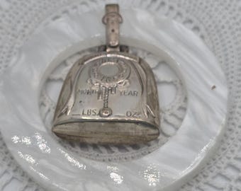 Vintage Web Sterling Silver Rattle Baby Birth Record Bell 8g Not Engraved