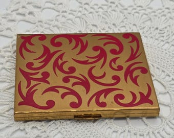 Vintage Art Deco Style Elgin American Powder Compact Puff Signed
