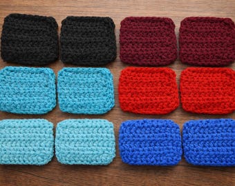 Nylon netscrubset - dubbele rechthoek scrubby - handgemaakt 3 in nylon netten - grootte ongeveer 3 x 3,5" - kies kleur! Set van 2