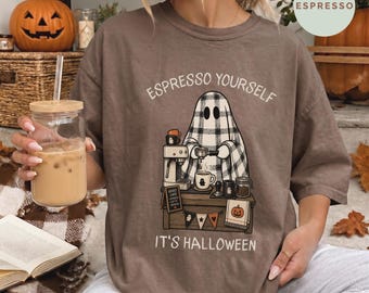 Halloween Coffee Shirt, Spooky Coffee Tee, Funny Halloween Shirt, Espresso Lover Gift, Coffee Lover Shirt, Ghost Coffee T-shirt