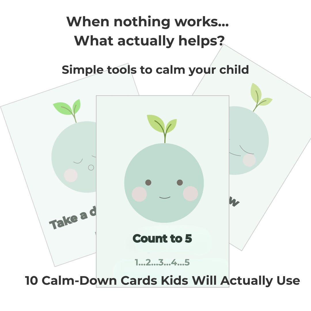 Calm Down Cards for Kids | Toddler Meltdown Help | Printable Calming ...