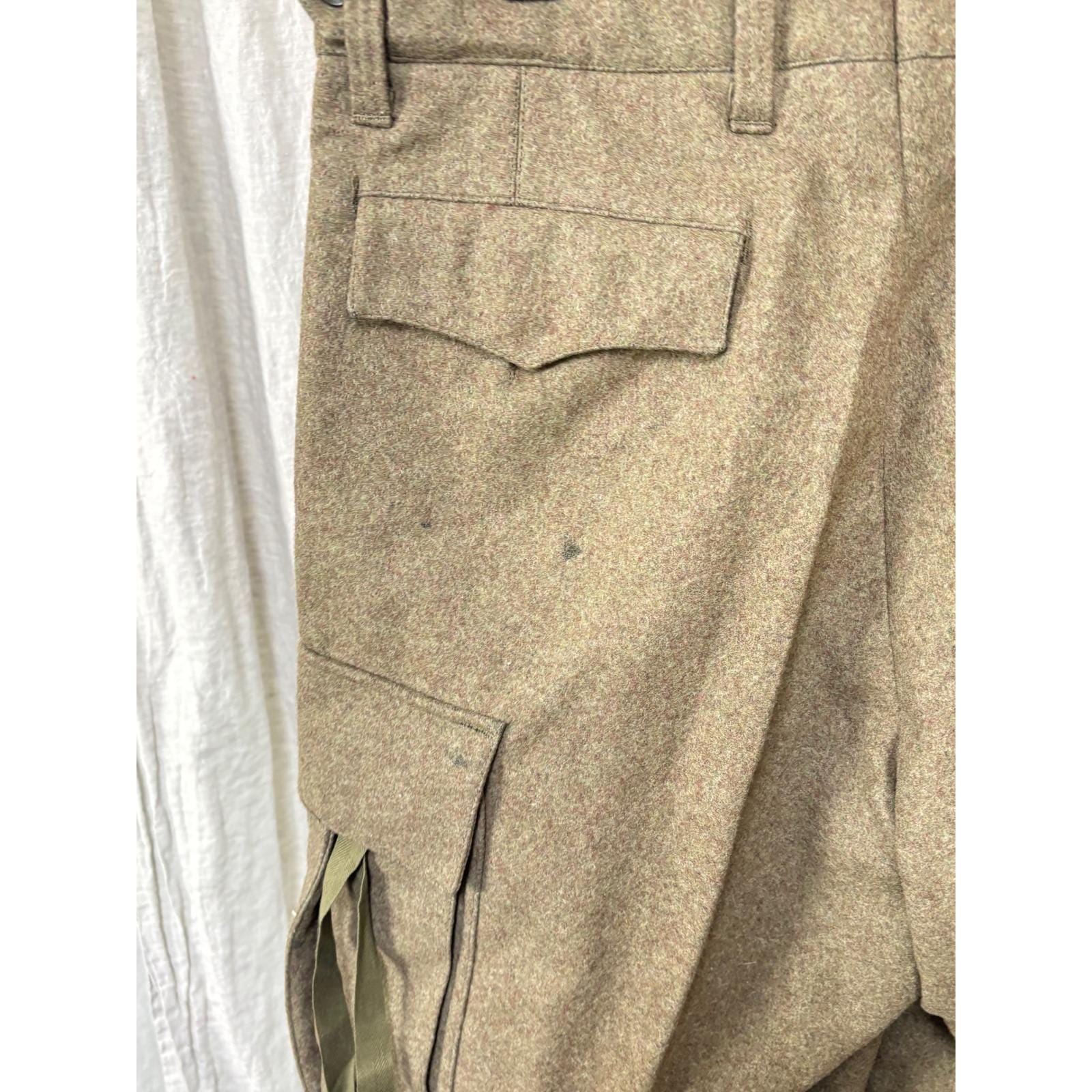 Vintage 1964 West German Military Wool Pants Alois Heiss KG Olive