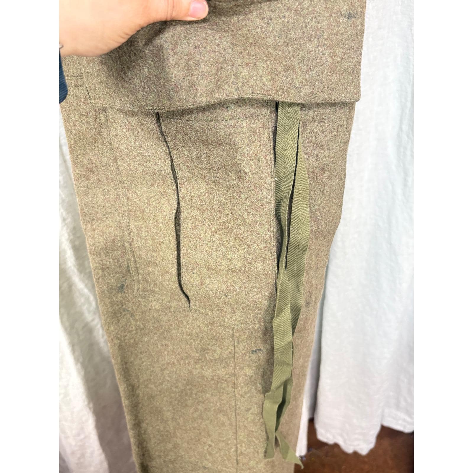 Vintage 1964 West German Military Wool Pants Alois Heiss KG Olive