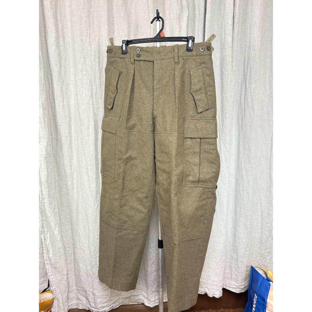 【激レア】les six three-quarter wool pants Vintage 1964 West German Military Wool Pants Alois Heiss KG Olive