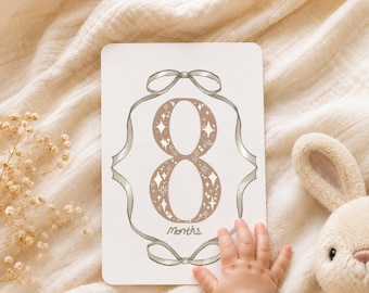 Month Numbers 1-12 Printable | First Year Photo Props | Nursery Keepsake Download