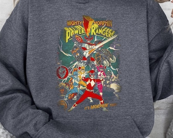 Retro Superhero Hoodie Vintage Power Style Graphic Sweatshirt 90s Cartoon Unisex Hoodie Gift