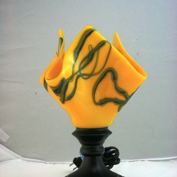 Yellow Lamp with Blue & Green Vitrigraph