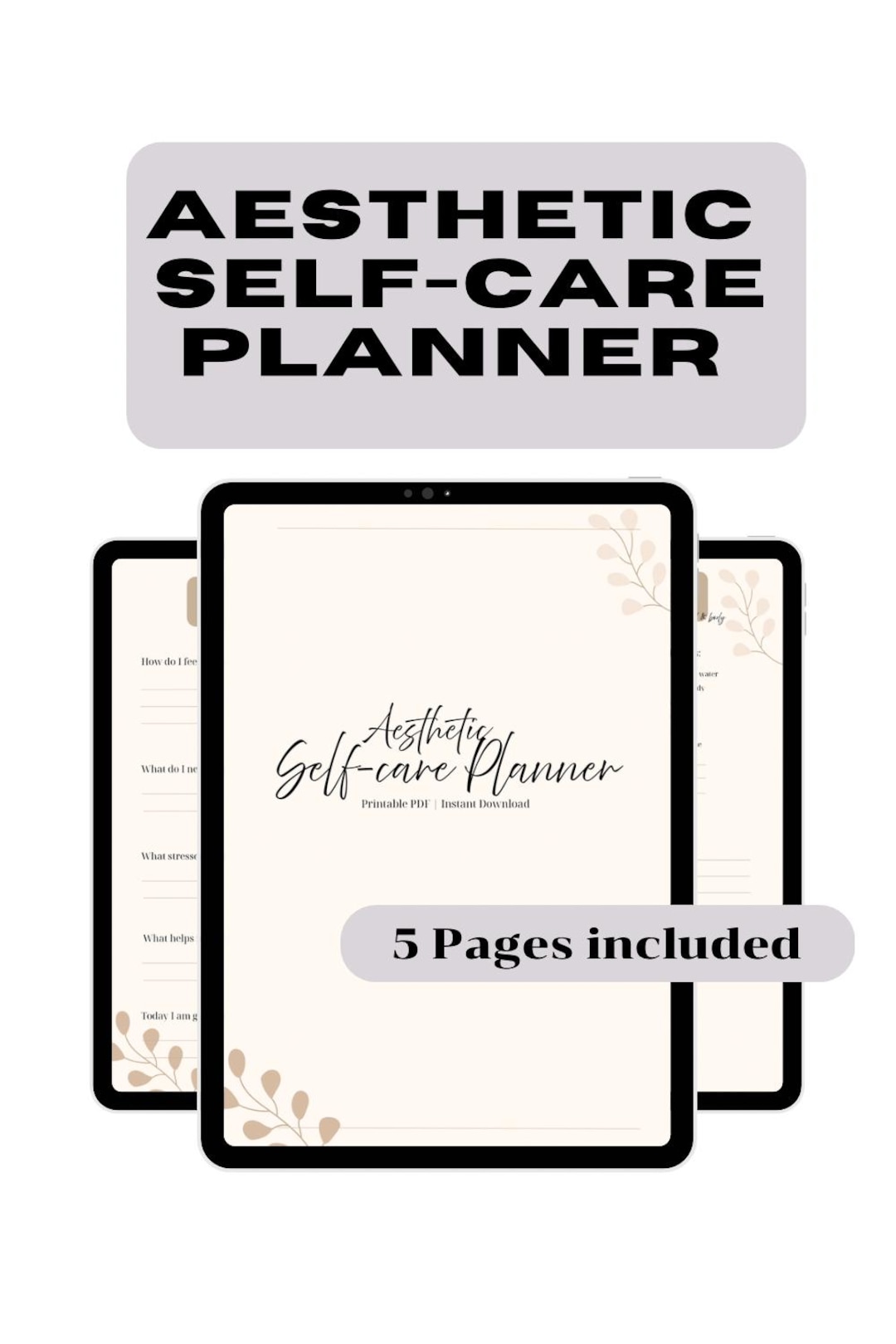 Aesthetic Self Care Planner Printable PDF | Daily Journal, Weekly ...