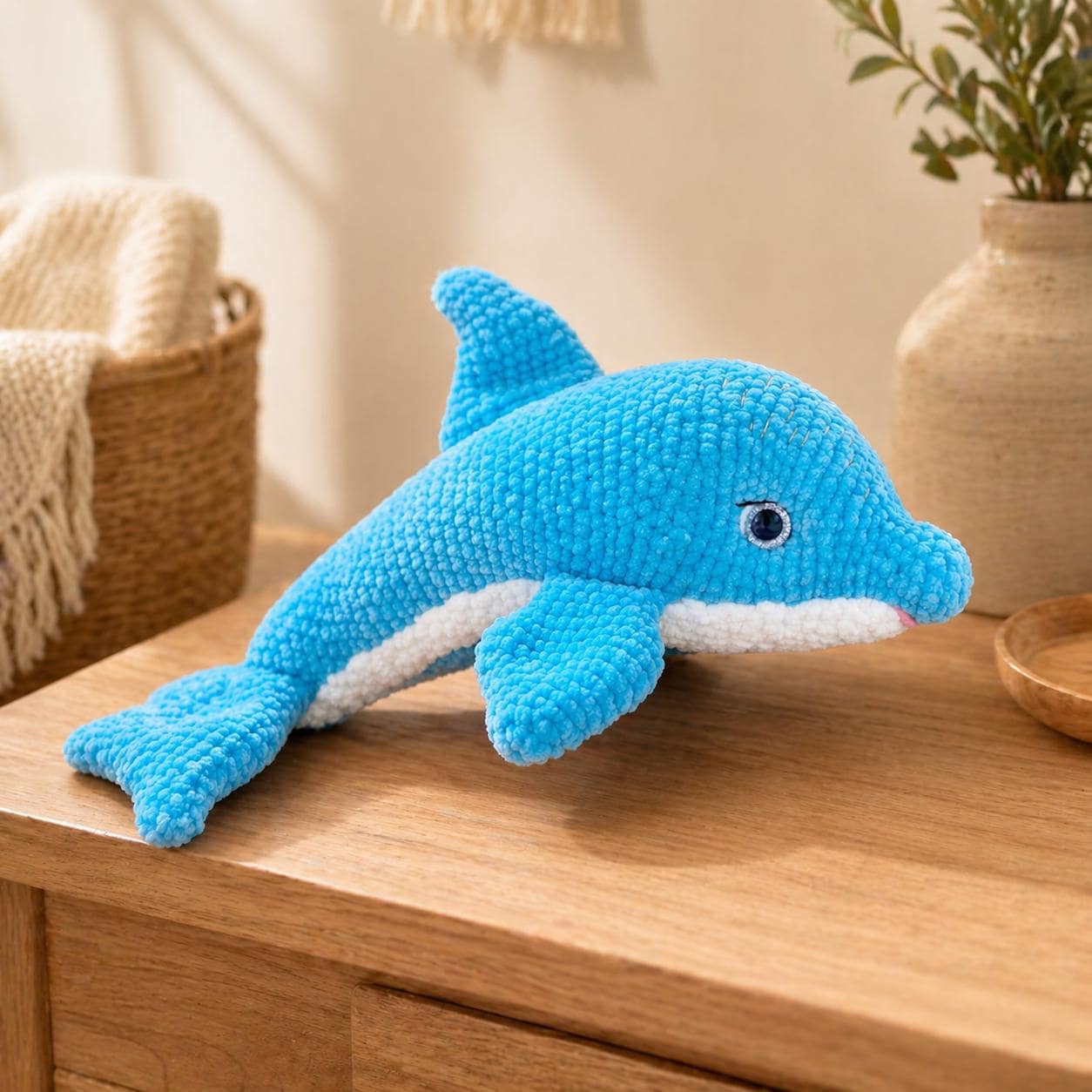 30 Dolphin Crochet Patterns for Ocean-Inspired Amigurumi, Gifts, and Nursery Decor 9 Blue Dolphin Amigurumi Plush Pattern