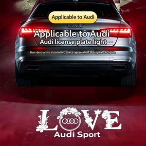 Canbus Error Free Audi License Plate LED Bulb, Super Bright Waterproof Rear Car Number Plate Light Auto Exterior Modification Lamp