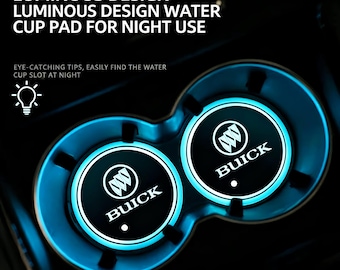 Portavasos luminoso exclusivo de Buick, panel de luz ambiental inteligente de 7 colores, regalo perfecto para propietarios de Buick.