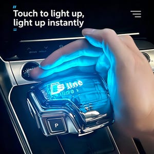Audi Crystal Gear Shift Knob, Touch-Activated LED Luminous Automatic Transmission Shifter Cover For Audi A4L A6L Q5L Q7 Accessories
