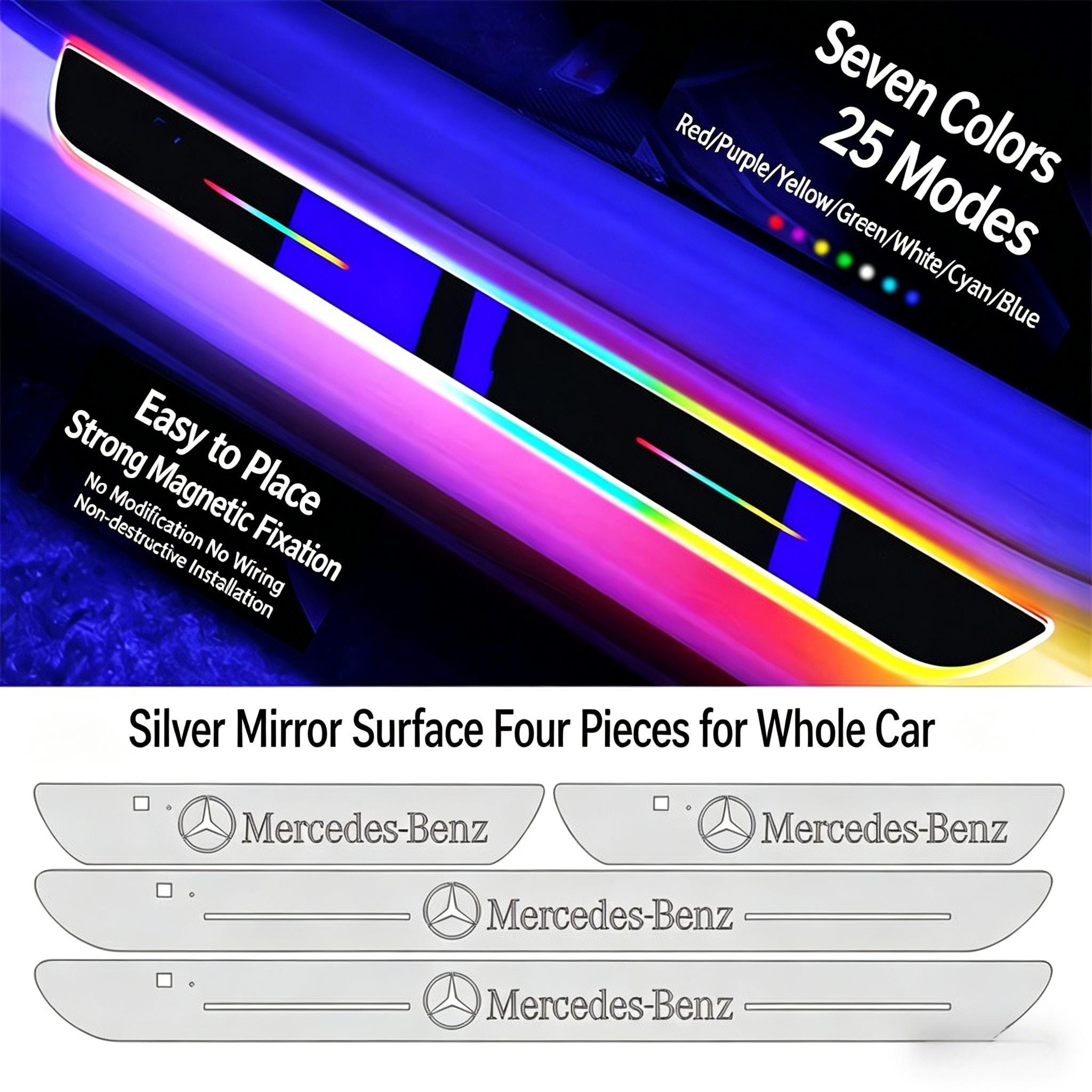 Mercedes Benz LEDドアシルプレート 4個セット Mercedes Benz LEDドアシルプレート 4個セット | ヤマダウェブコム