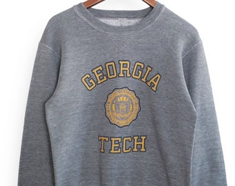 Georgia Tech sweatshirt / Russell sweatshirt / 1980s Georgia Tech Russell Athletic grey college sweatshirt Small