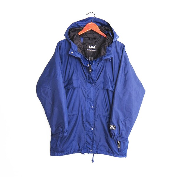 blue windbreaker / Helly Hansen jacket / 90s windbreaker / 1990s blue Helly Hansen baggy windbreaker hoodie Small