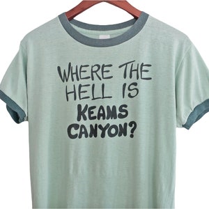 Arizona t shirt / 70s t shirt / ringer shirt / 1970s Arizona Keams Canyon green ringer hiking t shirt Small image 1