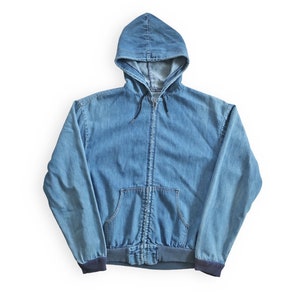 Half hoodie half denim jacket cheap