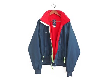 Columbia jacket / fleece lined jacket / 1980s navy fleece lined Columbia Sportswear jacket XL