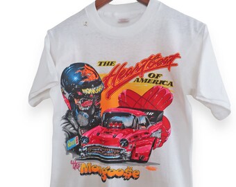 vintage racing shirt / drag racing shirt / 1990s The Mongoose Heartbeat of America drag racing shirt Small