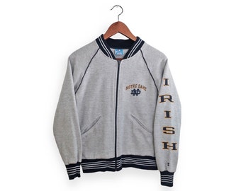 Norte Dame sweatshirt / Champion sweatshirt / 1980s Champion Notre Dame Fighting Irish zip up sweatshirt XS