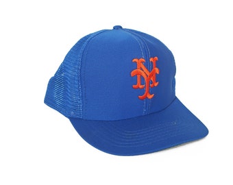 New York Mets hat / 80s baseball hat / 1980s New York Mets mesh snapback baseball hat cap