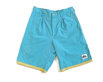 Quiksilver shorts / 80s shorts / 1980s Quiksilver cotton skater surfer baggy long shorts 27