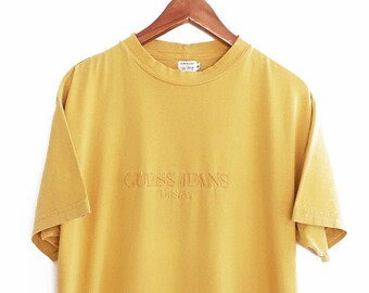 guess mustard t shirt