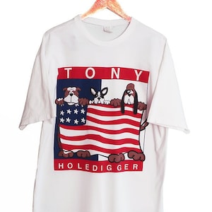 Tommy Hilfiger shirt / vintage parody shirt / 1990s Tommy Hilfiger dog bootleg shirt XL image 1