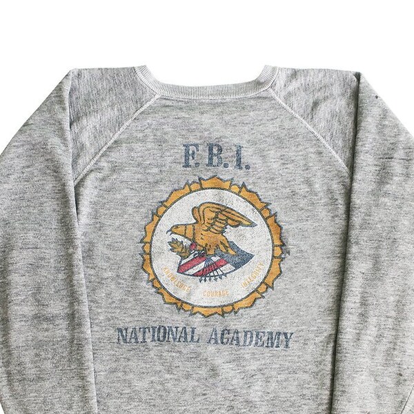 vintage sweatshirt / FBI sweatshirt / raglan sweatshirt / 1980s heather grey FBI National Academy sweatshirt Medium
