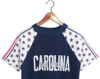 Velva Sheen t shirt / Carolina Tar Heels / 70s t shirt / 1970s Stars and Stripes Carolina Tar Heels shirt Medium