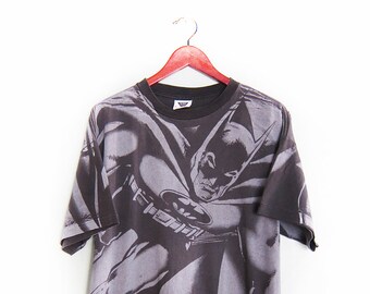 vintage t shirt / Batman / oversize / grunge / 1990s Batman DC Comics all over print t shirt Large